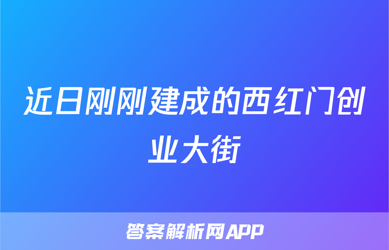 近日刚刚建成的西红门创业大街