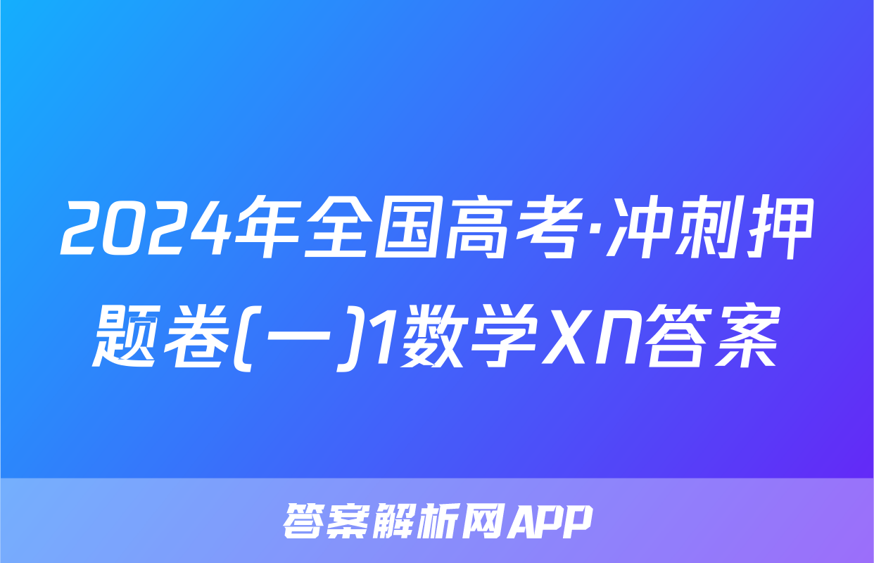 2024年全国高考·冲刺押题卷(一)1数学XN答案