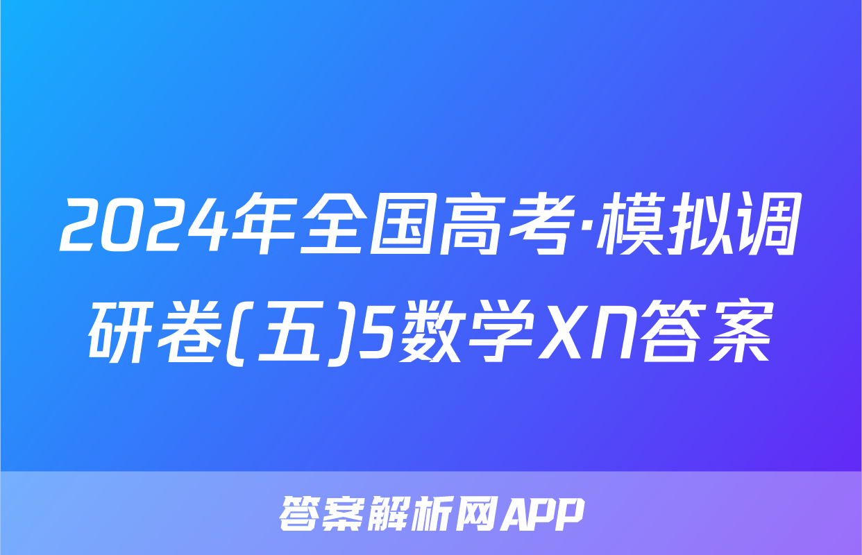 2024年全国高考·模拟调研卷(五)5数学XN答案