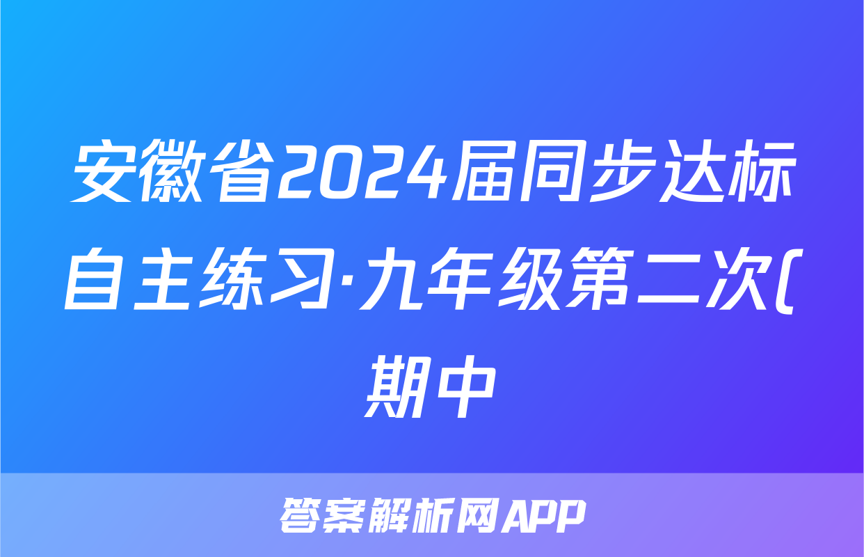 安徽省2024届同步达标自主练习·九年级第二次(期中)日语试题